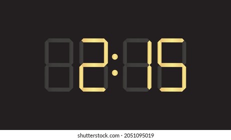 dos pasadas quince de la mañana - planilla de oro de lujo reloj digital vector eps 10