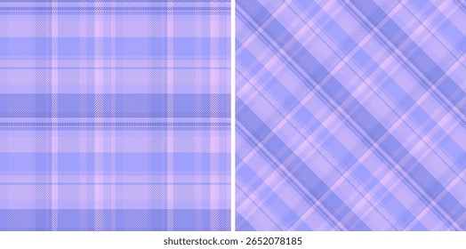 Two pastel plaid patterns, one classic and one diagonal. Textile texture design element, usable for backgrounds, banners, or apparel design.