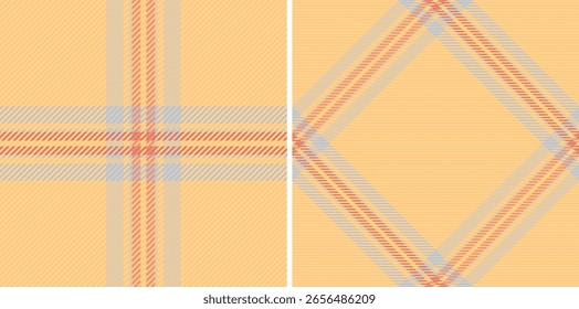 Dos estampados de cuadros pastel en color melocotón y azul claro.  Perfecto para el diseño textil, la moda, la decoración del hogar o los fondos de Sitio web.