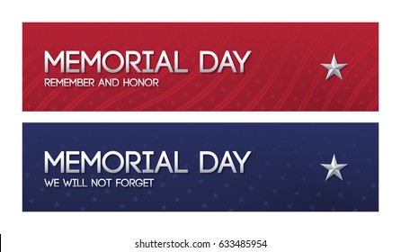 Two patriotic web banners for Memorial day.