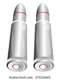 Two patrons from weapon on white background is insulated