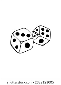 Two pattern dice outline vector