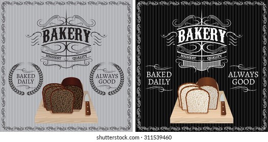 two patterns with different types of bread for advertising