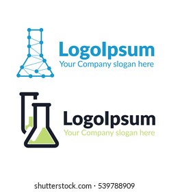 two patterns of the logotype with flask, for your future company