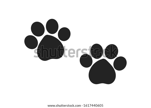 Two Paw Prints Icons Vector Illustration Stock Vector (Royalty Free ...