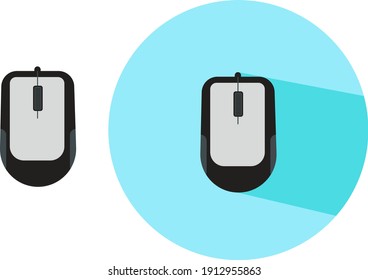 Two PC mouses, illustration, vector on a white background.