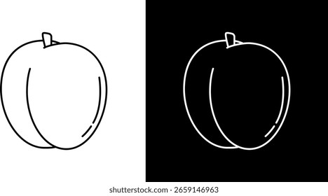 Two peach outlines, one on white, one on black.