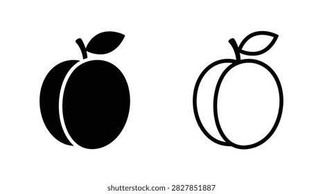 Two peach silhouettes one filled black and one outlined are displayed against a white background. The vector graphic includes a