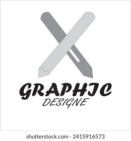 two pen graphic logo design