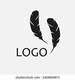Two pen logo with text. Logo for new company, institution, enterprise