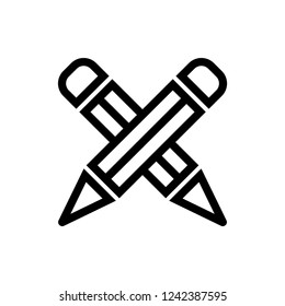 Two pencil vector icon - Black