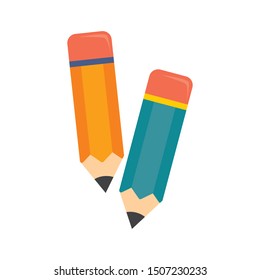 Two Pencil Vector Illustration Orange Blue Stock Vector (Royalty Free ...