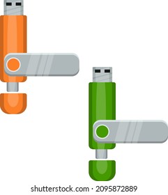 Two pendrives, illustration, vector on a white background.