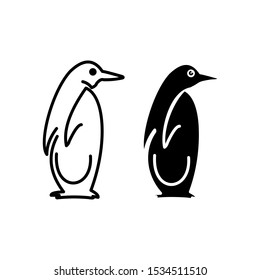 Two Penguins With Two Modern Styles and Simple Silhouettes