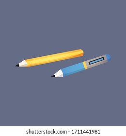 two pens equipment vector illustration