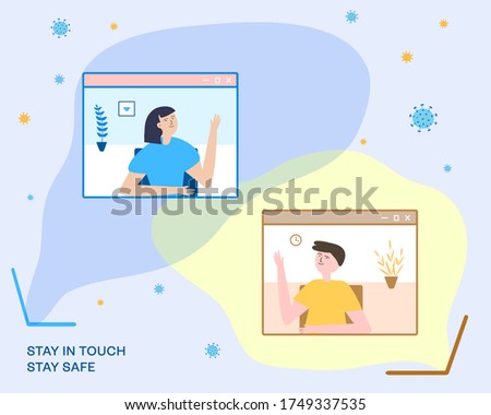 two peole staying in touch with each other whilst not being able to see each other due to covid-19

