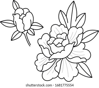 dos peones florecen arte de verano con flores tatuaje
