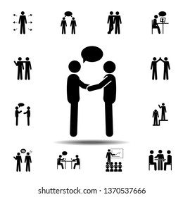 Two people agree icon. Simple glyph, flat vector element of People icons set for UI and UX, website or mobile application