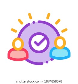 two people agreement icon vector. two people agreement sign. color symbol illustration
