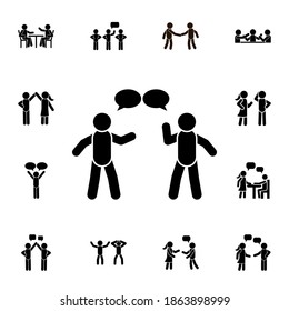 two people arguing flat vector icon in People talk pack