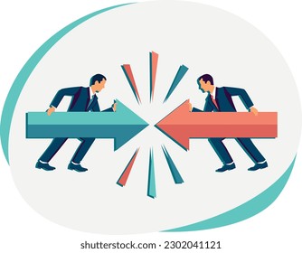 two people with arrows in their hands resist and confront each other