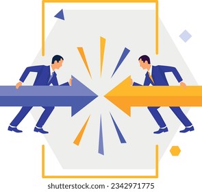 two people with arrows in their hands resist and confront each other	