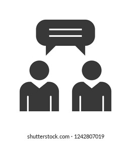 two people and bubble speech, communication solid icon concept