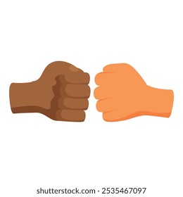 Duas pessoas batem os punhos num gesto de saudação, respeito e solidariedade