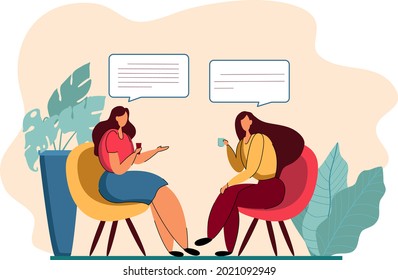 Two People in a Business Discussion Web Illustration