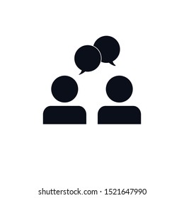 Two people chatting, speaking, conversation icon on white background illustration EPS Vector