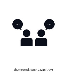 Two people chatting, speaking, conversation icon on white background illustration EPS Vector