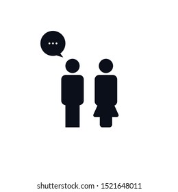 Two people chatting, speaking, conversation icon on white background illustration EPS Vector