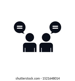 Two people chatting, speaking, conversation icon on white background illustration EPS Vector
