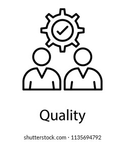 
Two people and a cogwheel showing management concept
