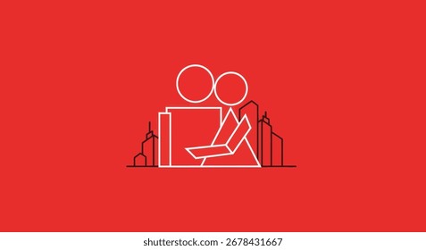Two people collaborating, possibly in a business setting, focused on a shared task. The image suggests teamwork and partnership.