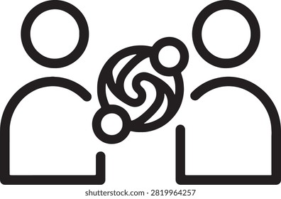 Two people connecting icon symbolic representation