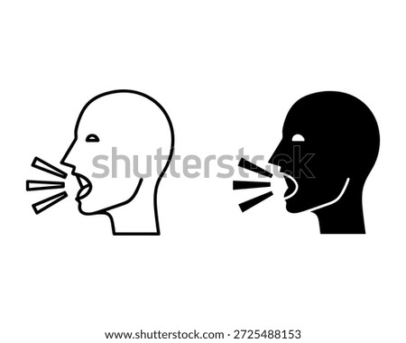 Two people coughing with one in white and one in black silhouette style