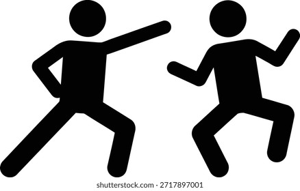 Two people dancing together in a fun and energetic pose