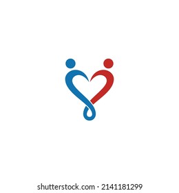 vector de logotipo de diseño de dos personas