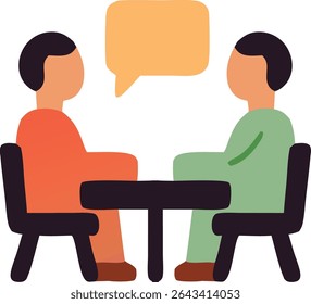 Duas Pessoas em um Diálogo Diplomático em uma Mesa, Representando Negociação e Resolução de Conflitos