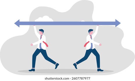 Two people disagree on the direction, business concept illustration,

