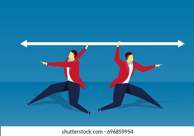 Two people disagree on the direction