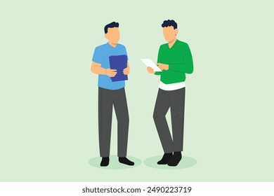 Dos personas discuten sobre el trabajo