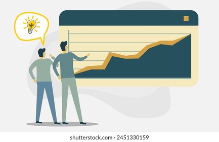 Dos Personas que discuten la idea en los datos de la reunión del Tablero de pantalla