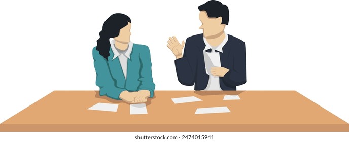 Die beiden Leute diskutieren, ihr Geschäft zu managen