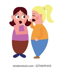 Two people are discussing something very interesting. Gossip. Vector.