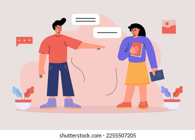 Two people discussing with work partners to collaborate, startup business illustration  ilustration vector