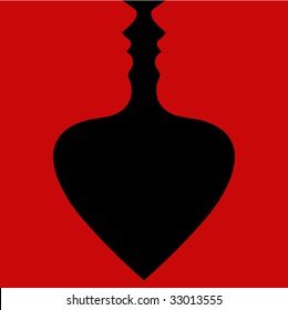 two people face to face - passion concept