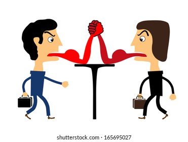 two people fighting with their tongues. vector