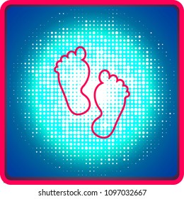 Two people footprints - vector illustration